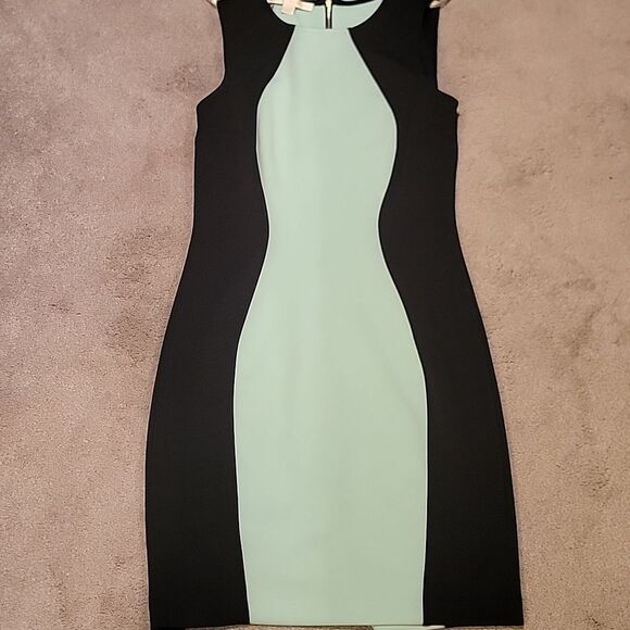 Boston Proper Black and Mint Sheath Dress Sz 10 - Picture 6 of 13